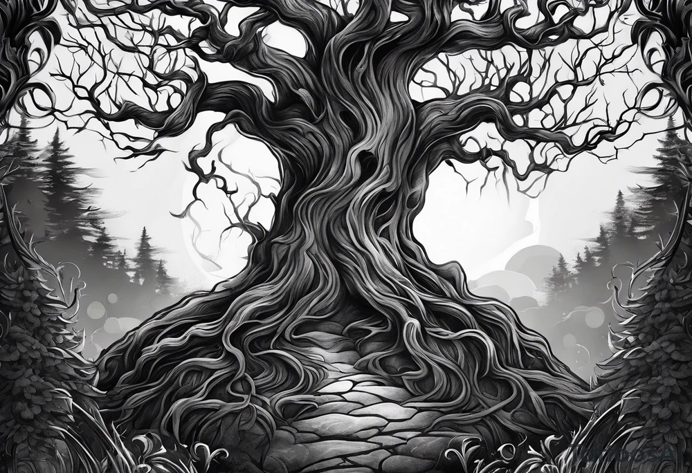creepy tree tattoo idea