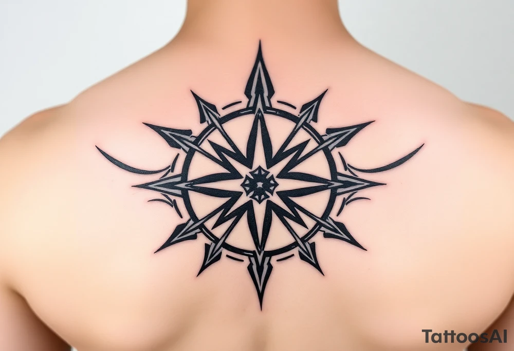 Compass rose tattoo idea