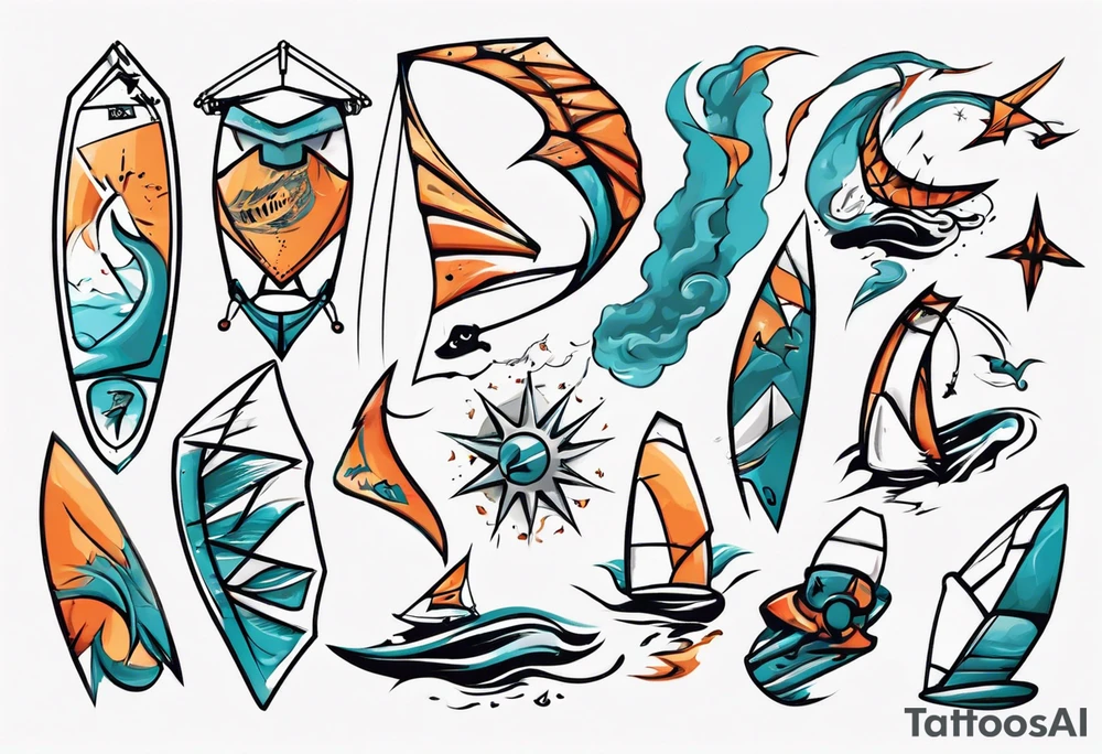 Kitesurfing tattoo idea