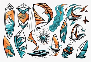 Kitesurfing tattoo idea
