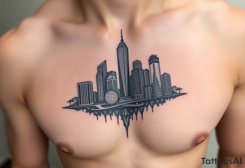 Real Houston Texas skyline tattoo idea