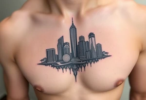 Real Houston Texas skyline tattoo idea