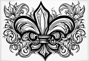 Fleur de lys celtique en flamme tattoo idea