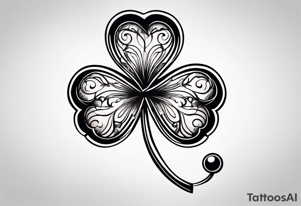 a single three leaf clover with vine tattoo idea