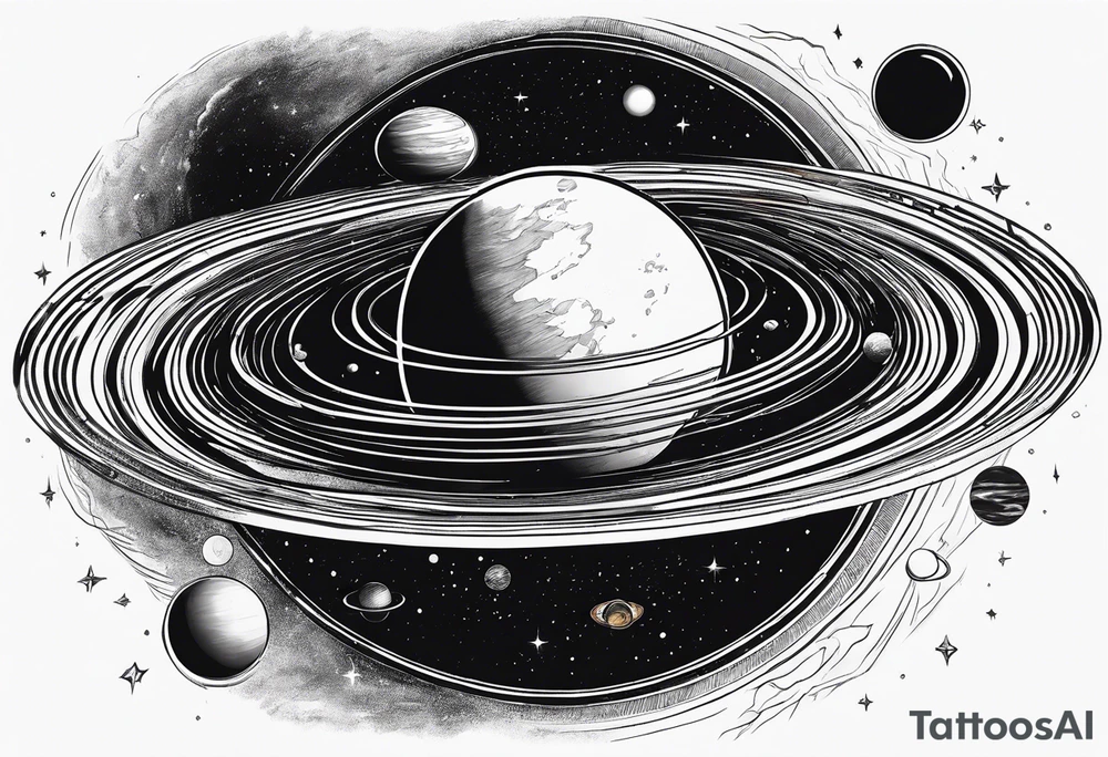 Planets orbiting a supermassive black hole. tattoo idea