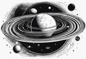 Planets orbiting a supermassive black hole. tattoo idea