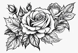 draw image of sleeve tattoo that has 65 roses on a vine, they can be different sizes, only blacks no colour tattoo idea