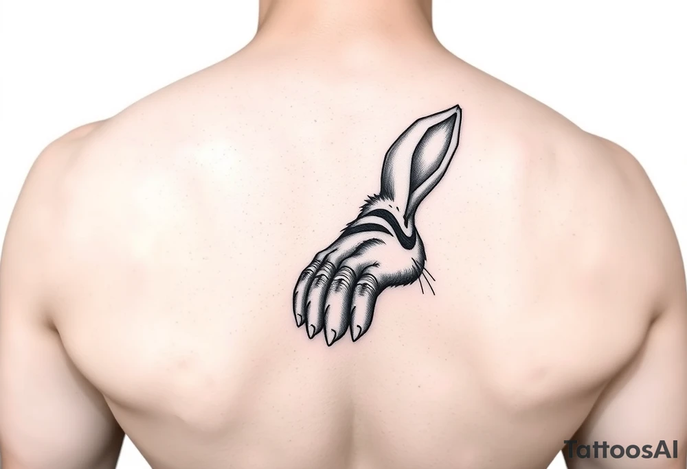 Beautiful rabbit foot tattoo idea