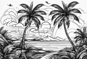 palm tree but remove leaves tattoo idea