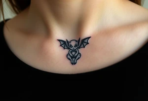 Tiny goblin with wings tattoo idea