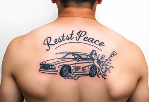 Rest in peace dad lowrider cars and 
girls and money tattoo idea