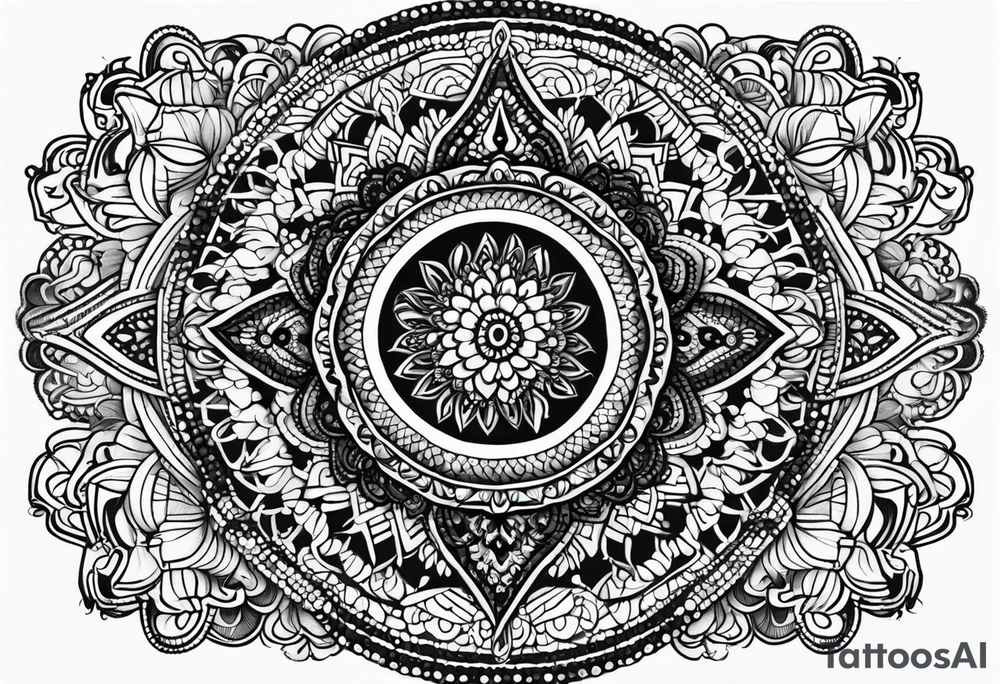 Rattlesnake mandala henna black tattoo design tattoo idea