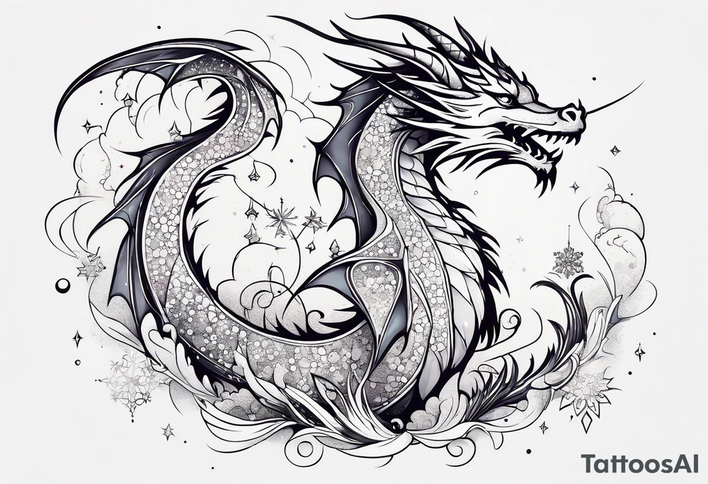 Constellation, dragon kawaii young ,snowflake tattoo idea