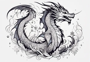 Constellation, dragon kawaii young ,snowflake tattoo idea