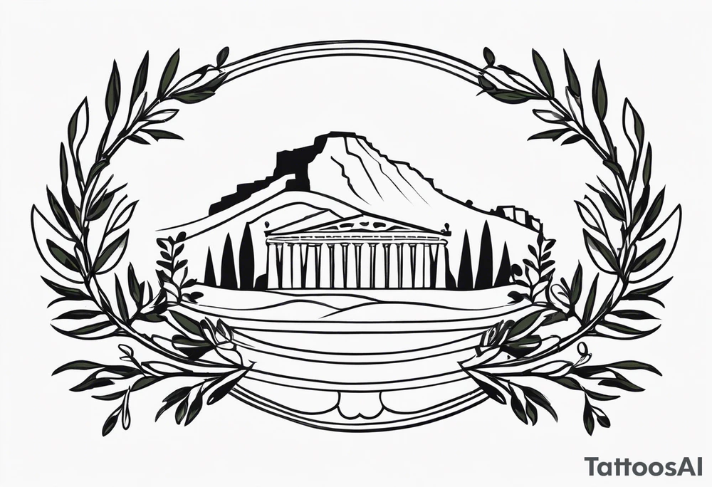 Greek, traditional, olive tattoo idea
