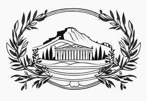 Greek, traditional, olive tattoo idea