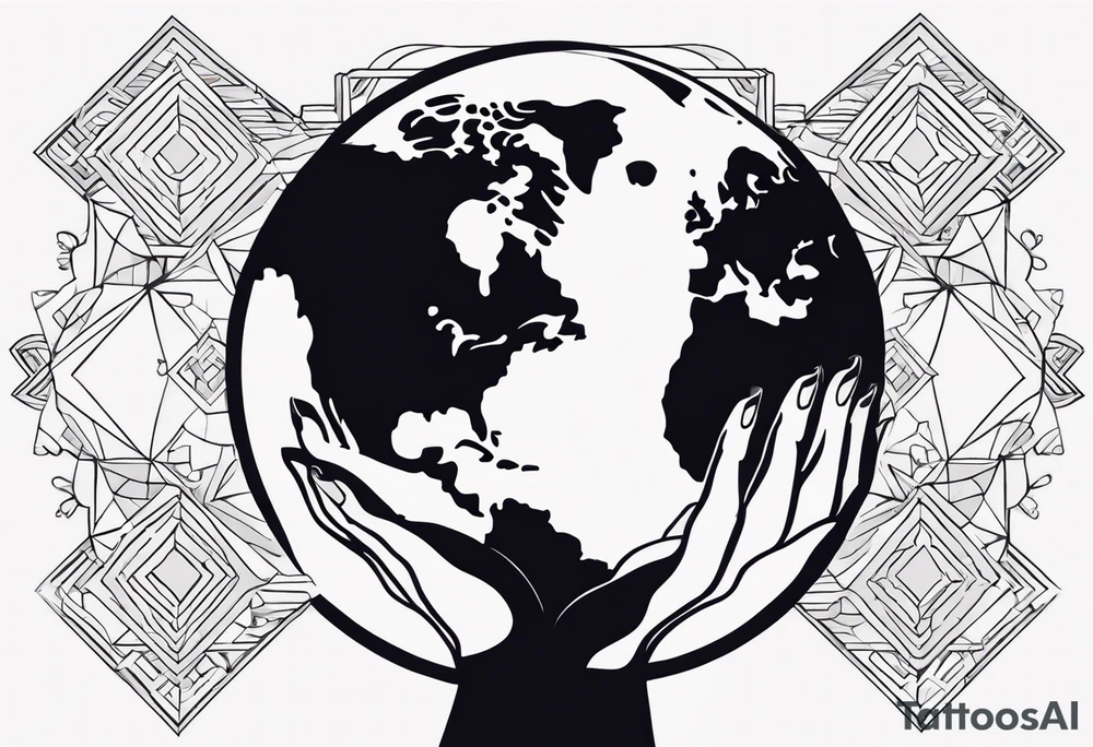 Strong hands holding the earth 🌎 tattoo idea
