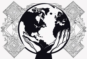 Strong hands holding the earth 🌎 tattoo idea