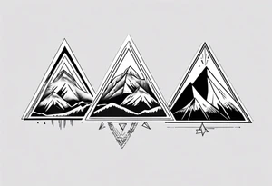 Four peak triangle mountains all connected tattoo idea