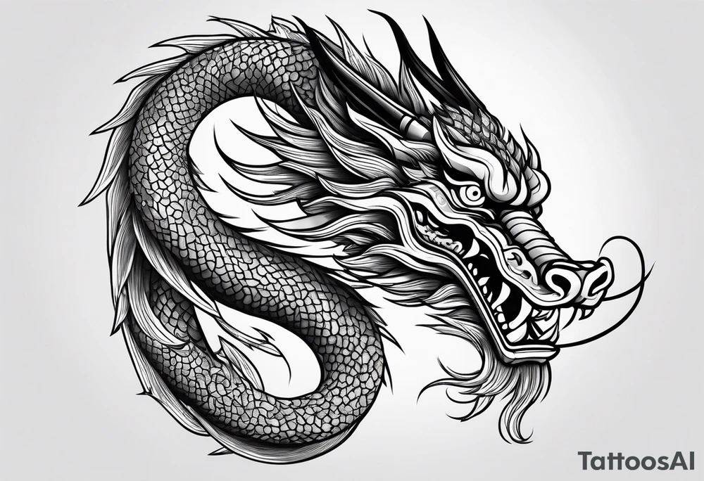 Chinese dragon in the shape of 2024 tattoo idea