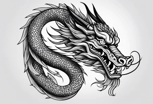 Chinese dragon in the shape of 2024 tattoo idea