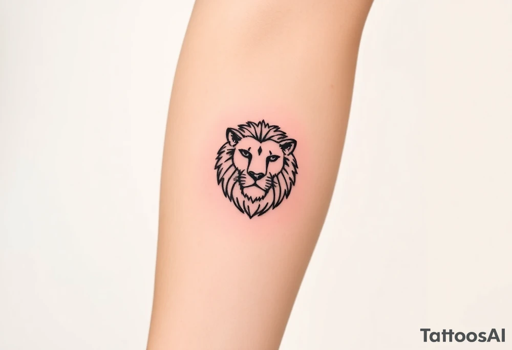 Fancy style "leo"  birth
 sign lion tattoo idea