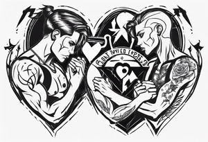 Broken-hearted gym twins tattoo idea