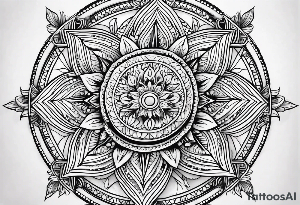 thin line spritual mandala tattoo idea