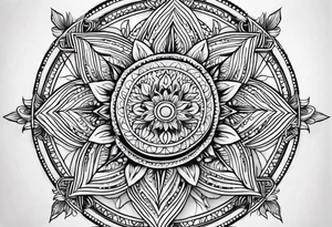 thin line spritual mandala tattoo idea