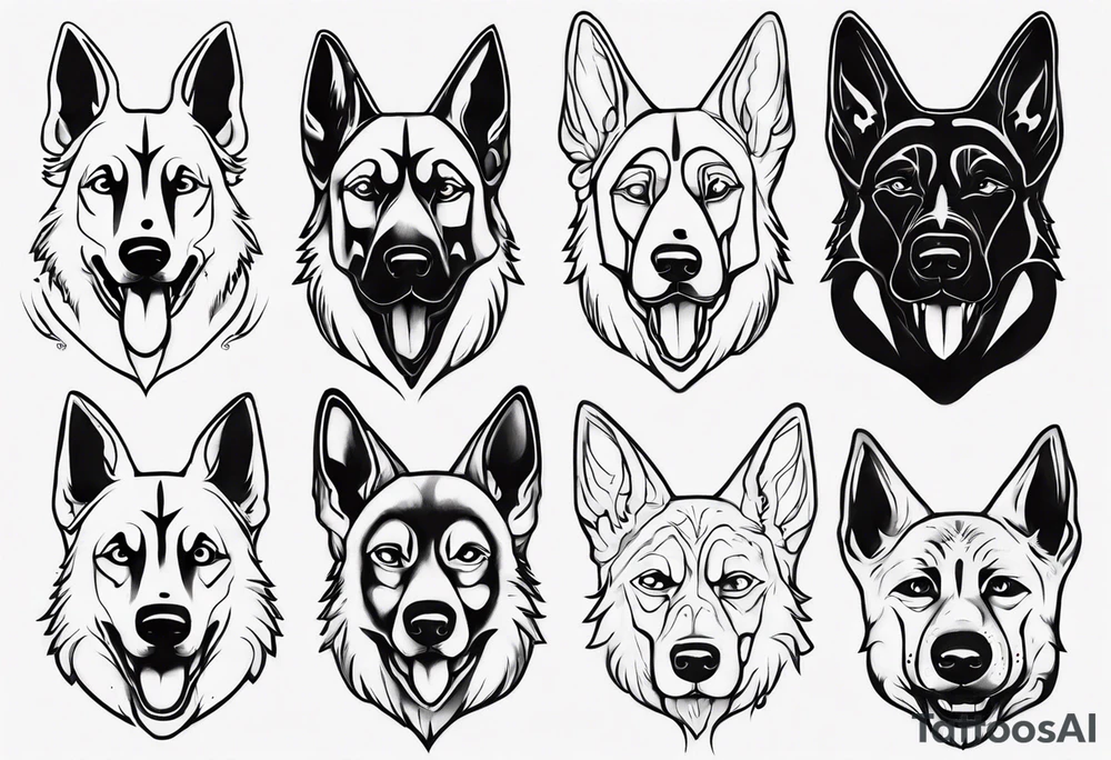 Scary German shepherd dog tattoo idea