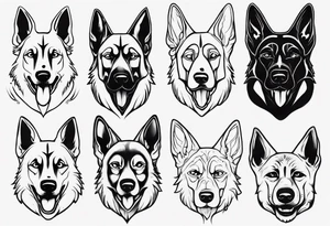Scary German shepherd dog tattoo idea