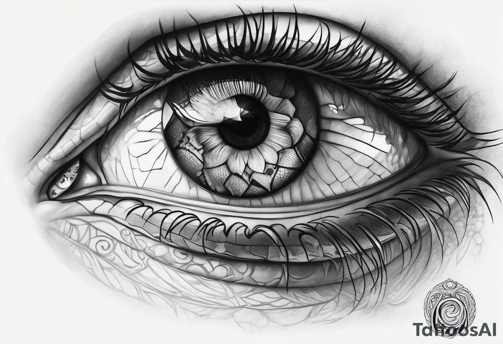 human eye inside the pupil is a snake tattoo idea