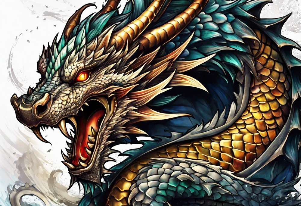 roaring dragons tattoo idea