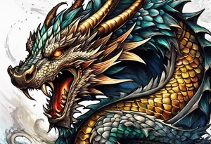roaring dragons tattoo idea