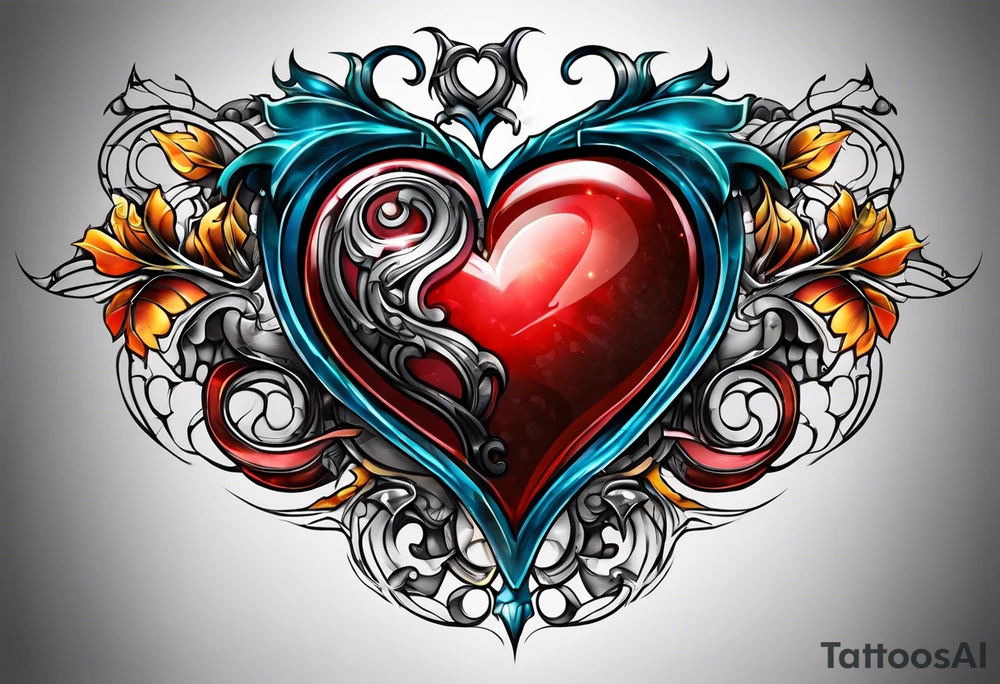 Transformation heart tattoo idea