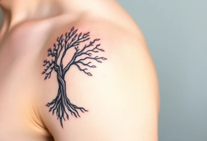 Tree hour glass strength tribal tattoo idea