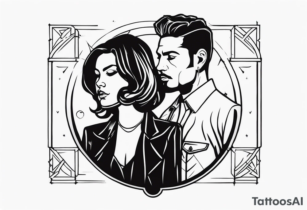 Casal estátua grega tattoo idea