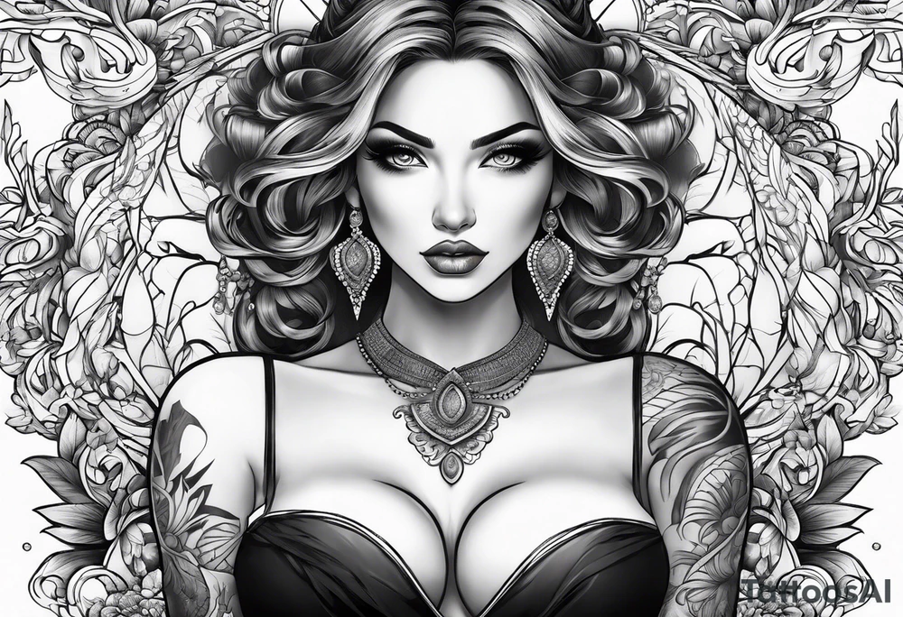 woman with big titts tattoo idea