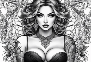 woman with big titts tattoo idea