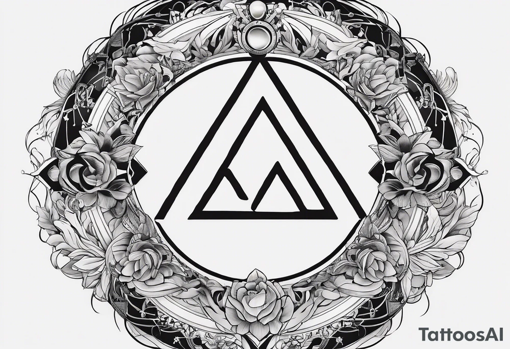 letter delta inside a chain circle, subtle, womanly, simplistic tattoo idea