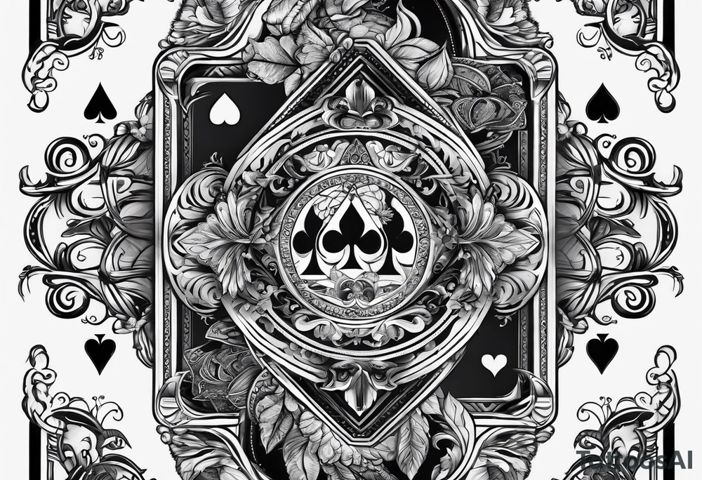 Jack of cards playing card with different details tattoo idea