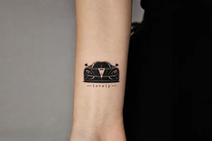 Koenigsegg ghost and below written simply lovely tattoo idea