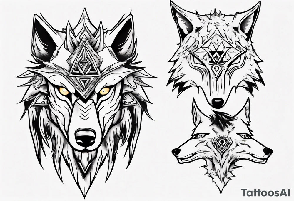 wolf head from zelda twighlight princess tattoo idea