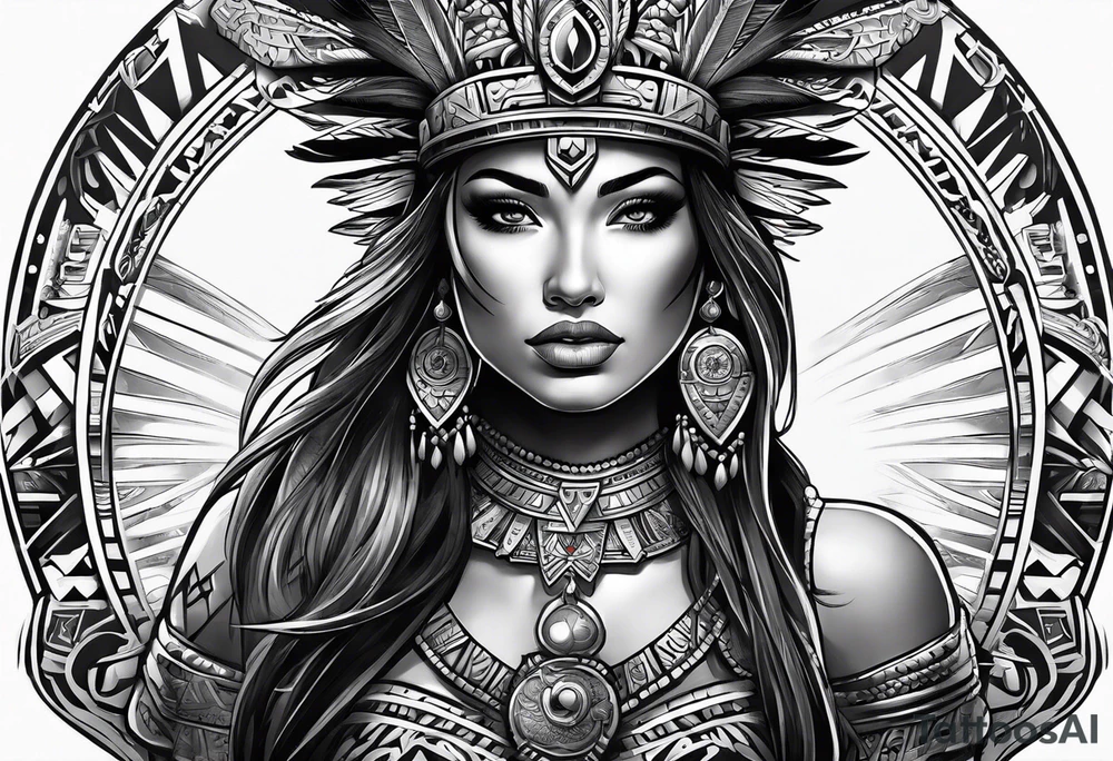 Warrior Aztec princess, tattoo idea