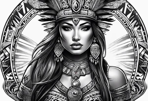 Warrior Aztec princess, tattoo idea