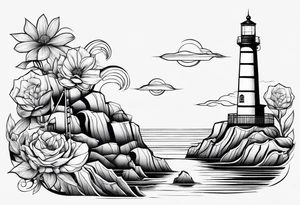 Octagons, filled in with random blanks. One with a light house tattoo idea