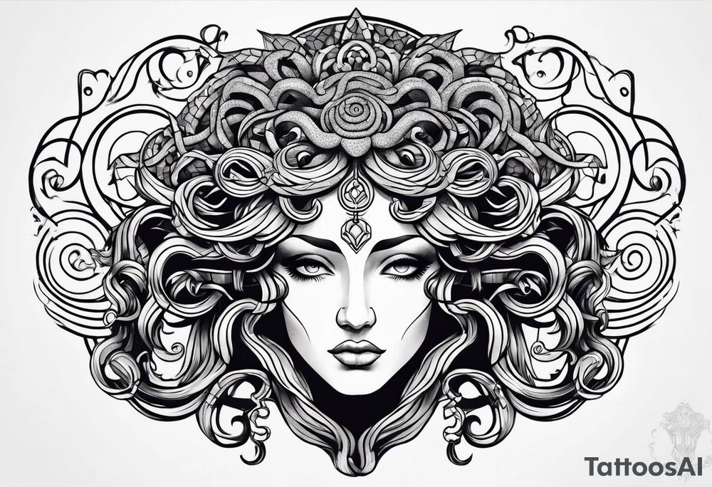 Meander with Medusa tattoo idea