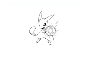 Lucario attacking with Aura Sphere tattoo idea