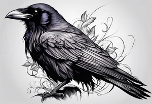 Raven facing forward tattoo idea