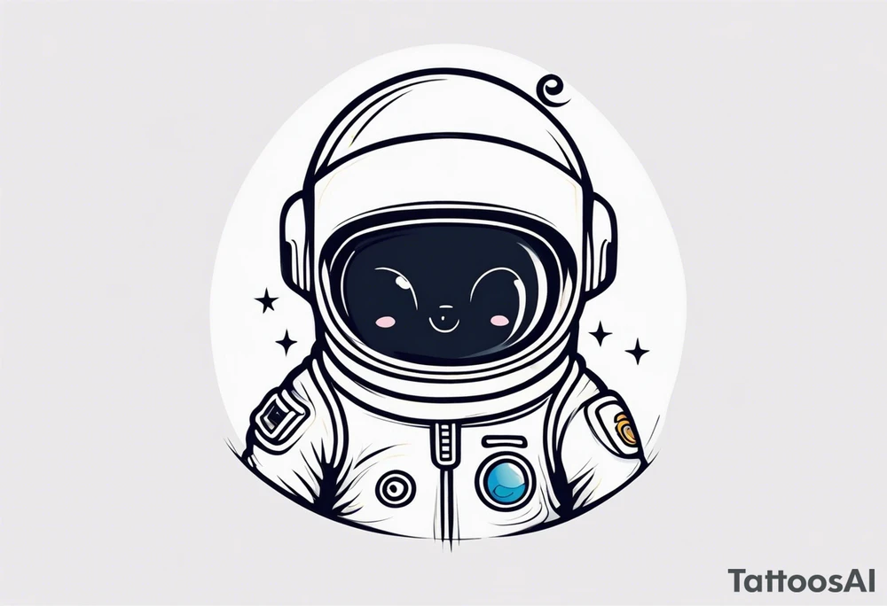 baby cute astronaut tattoo idea